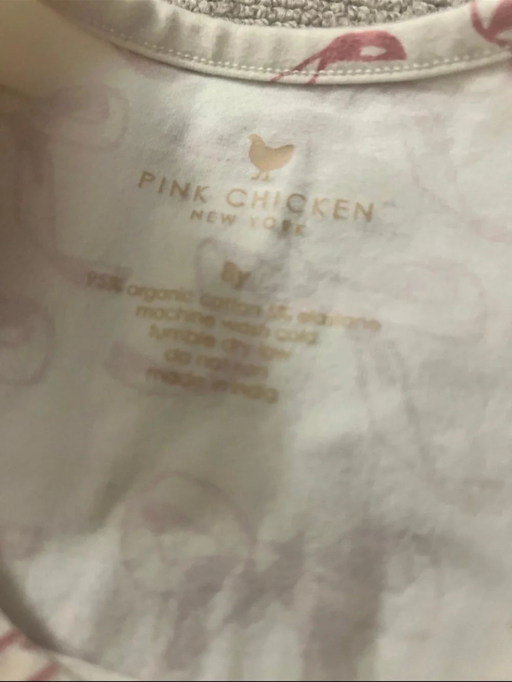 Pink Chicken Girls' White Dress with Pink Bow Print - Soft Cotton Stretch Dress